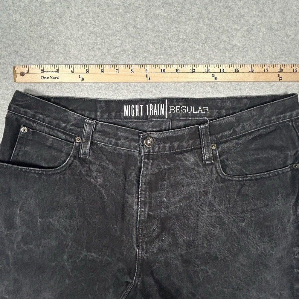Free World Night‎ Train Black Jeans Mens 38x34 Regular Fit Denim Pants - Picture 6 of 8